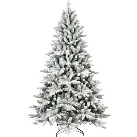 7-Foot Artificial Snow-Covered Christmas Tree for Indoor Holiday Decoration